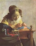 Jan Vermeer The Lacemaker (mk08) oil painting picture wholesale